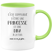 Dina gift mug - complicated to be a princess and a dina - Personalized first name gift Birthday woman Christmas departure colleague