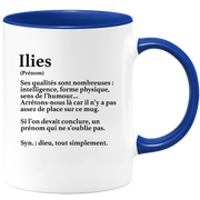 quotedazur - Mug Définition Prénom Ilies Dieu Tout Simplement - Cadeau Humour Prénom - Idée Cadeau Famille Saint Valentin - Tasse Prénom Ilies