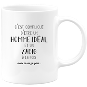 quotedazur - Mug Compliqué D'Être Un Homme Idéal Et Un Zadig Mais Ça Va Je Gère - Cadeau Humour Prénom - Idée Cadeau Famille Saint Valentin - Tasse Prénom Zadig