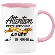 quotedazur - Mug Cette Personne Peut Parler De Apnée À Tout Moment - Cadeau Humour Sport - Idée Cadeau Original     - Tasse Apnée - Anniversaire Ou Noël