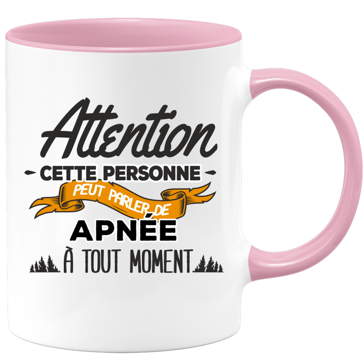 quotedazur - Mug Cette Personne Peut Parler De Apnée À Tout Moment - Cadeau Humour Sport - Idée Cadeau Original     - Tasse Apnée - Anniversaire Ou Noël