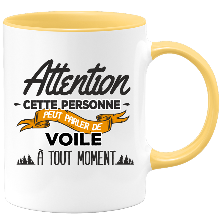 quotedazur - Mug Cette Personne Peut Parler De Voile À Tout Moment - Cadeau Humour Sport - Idée Cadeau Original     - Tasse Voile - Anniversaire Ou Noël