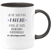 quotedazur - Mug Je Ne Suis Pas Parfait Mais Je Suis Assistant maternelle  - Cadeau Humour Métier Travail - Idée Cadeau Pot De Départ Chef Mutation - Tasse Cadeau Retraite Noël Au Bureau