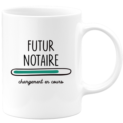 quotedazur - Mug Futur Notaire Chargement En Cours - Cadeau Humour Métier Travail  - Idée Cadeau Notaire Pot De Départ Chef Mutation - Tasse Cadeau Noël Bureau