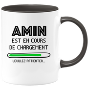 quotedazur - Mug Amin Est En Cours De Chargement Veuillez Patienter - Cadeau Amin Prénom Homme Personnalisé - Cadeau Annniversaire Noël Adolescent Collègue