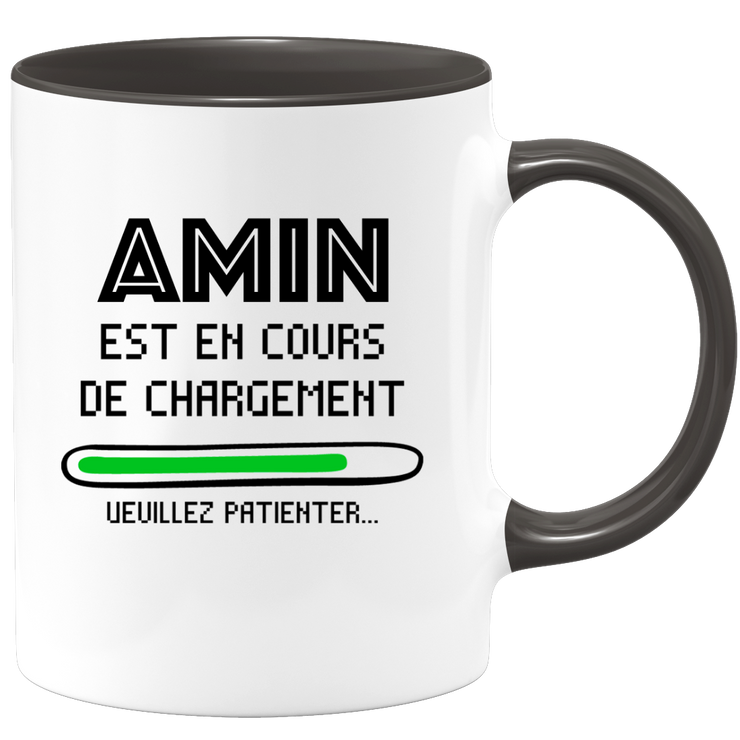 quotedazur - Mug Amin Est En Cours De Chargement Veuillez Patienter - Cadeau Amin Prénom Homme Personnalisé - Cadeau Annniversaire Noël Adolescent Collègue