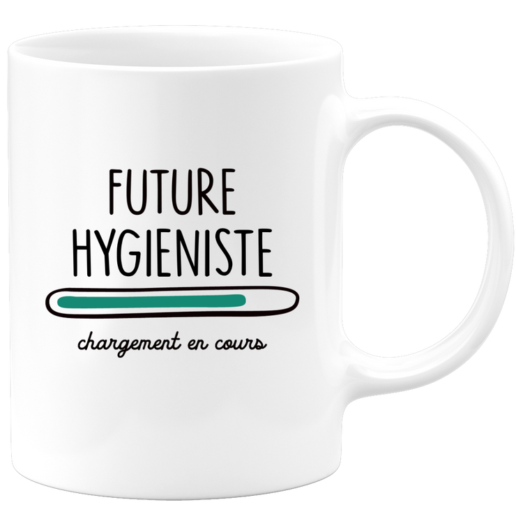 quotedazur - Mug Future Hygieniste Chargement En Cours - Cadeau Humour Promotion Travail - Idée Cadeau Départ Collègue - Tasse Chef Hygieniste - Idéal Pour Noël Au Bureau