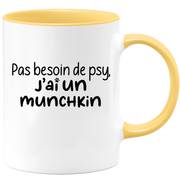 quotedazur - Mug Pas Besoin De Psy J'ai Un Munchkin - Cadeau Humour Chat - Tasse Originale Animaux Cadeau Noël Anniversaire