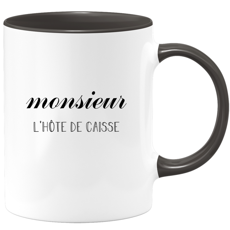 quotedazur - Mug Monsieur Le Hote de caisse - Cadeau Humour Métier Travail  - Idée Cadeau Hote de caisse Pot De Départ Chef Mutation - Tasse Cadeau Retraite Noël Au Bureau