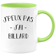 quotedazur - Mug Je Peux Pas J'ai Billard - Cadeau Humour Sport - Idée Cadeau Original - Tasse Billard - Idéal Pour Anniversaire Ou Noël