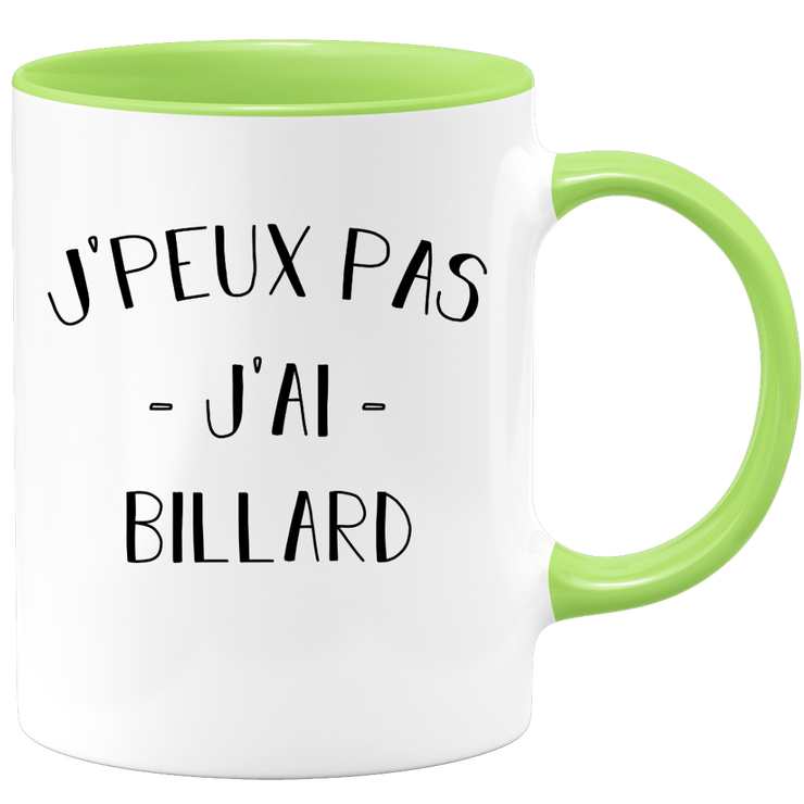 quotedazur - Mug Je Peux Pas J'ai Billard - Cadeau Humour Sport - Idée Cadeau Original - Tasse Billard - Idéal Pour Anniversaire Ou Noël