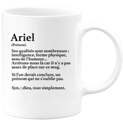 quotedazur - Mug Définition Prénom Ariel Dieu Tout Simplement - Cadeau Humour Prénom - Idée Cadeau Famille Saint Valentin - Tasse Prénom Ariel