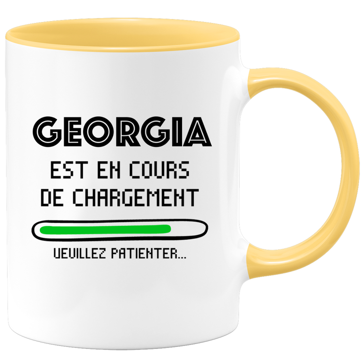 quotedazur - Mug Georgia Est En Cours De Chargement Veuillez Patienter - Cadeau Georgia Prénom Femme Personnalisé - Cadeau Annniversaire Noël Adolescent Collègue