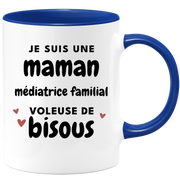 quotedazur - Mug I Am A Mom Family Mediator Stealing Kisses - Original Mother's Day Gift - Gift Idea For Mom Birthday - Gift For Future Mom Birth