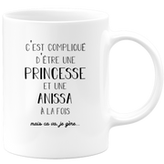 Anissa gift mug - complicated to be a princess and an anissa - Personalized first name gift Birthday woman Christmas departure colleague