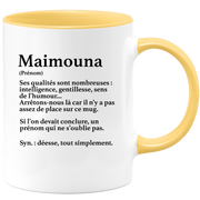 Maïmouna Gift Mug - Maïmouna definition - Personalized first name gift Birthday Woman Christmas departure colleague - Ceramic - White