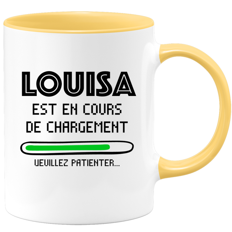 quotedazur - Mug Louisa Est En Cours De Chargement Veuillez Patienter - Cadeau Louisa Prénom Femme Personnalisé - Cadeau Annniversaire Noël Adolescent Collègue