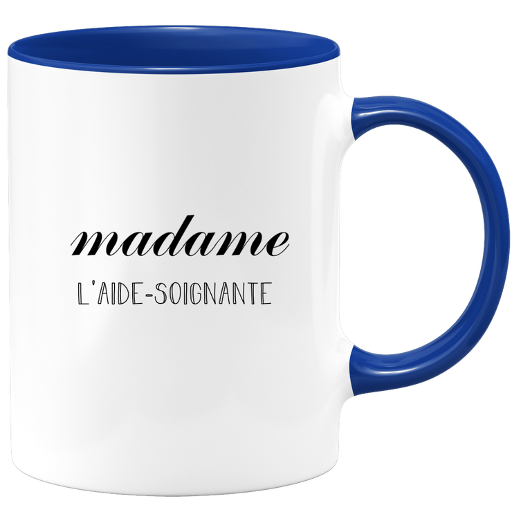 quotedazur - Mug Madame L'Aide Soignante - Cadeau Pour Aide soignante - Cadeau Personnalisé Pour Femme - Cadeau Original Anniversaire Ou Noël