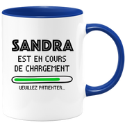 quotedazur - Mug Sandra Est En Cours De Chargement Veuillez Patienter - Cadeau Sandra Prénom Femme Personnalisé - Cadeau Annniversaire Noël Adolescent Collègue