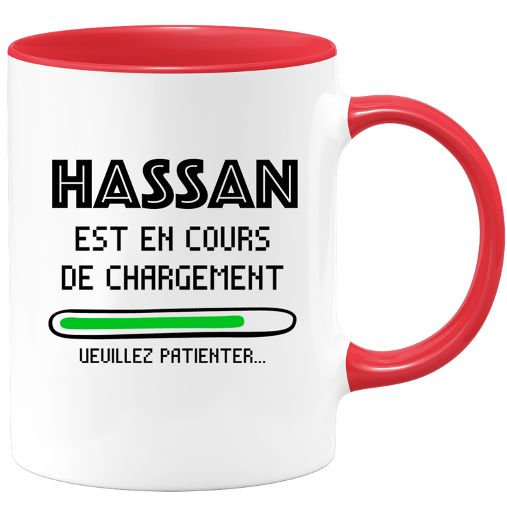 quotedazur - Mug Hassan Est En Cours De Chargement Veuillez Patienter - Cadeau Hassan Prénom Homme Personnalisé - Cadeau Annniversaire Noël Adolescent Collègue