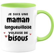 quotedazur - Mug Je Suis Une Maman Longueuilloise Voleuse De Bisous - Cadeau Pour Longueuilloise - Cadeau Personnalisé Pour Femme - Cadeau Original Pour Anniversaire, Noël, Future Maman Naissance