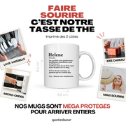 Mug Gift Hélène - definition Hélène - Personalized first name gift Birthday Woman Christmas departure colleague - Ceramic - White