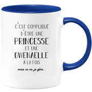 quotedazur - Mug Prénom Gwenaelle Compliqué D'Être Une Princesse Et Une Gwenaelle Mais Ca Va Je Gère - Cadeau Humour Prénom - Idée Cadeau  Saint Valentin - Tasse Prénom Gwenaelle - Idéal Pour Noël