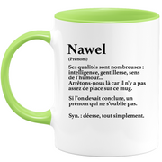 quotedazur - Mug Définition Prénom Nawel Déesse Tout Simplement - Cadeau Humour Prénom - Idée Cadeau Famille Saint Valentin - Tasse Prénom Nawel - Idéal Pour Noël Au Bureau