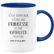 quotedazur - Mug Prénom Kathleen Compliqué D'Être Une Princesse Et Une Kathleen Mais Ca Va Je Gère - Cadeau Humour Prénom - Idée Cadeau  Saint Valentin - Tasse Prénom Kathleen - Idéal Pour Noël