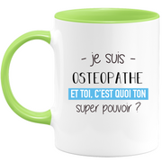 quotedazur - Mug Je Suis Osteopathe Et Toi C'est Quoi Ton Super Pouvoir - Cadeau Humour Travail - Idée Cadeau Départ Collègue - Tasse Chef Osteopathe - Idéal Pour Noël Au Bureau