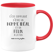 quotedazur - Mug Compliqué D'Être Un Homme Idéal Et Un Felix Mais Ça Va Je Gère - Cadeau Humour Prénom - Idée Cadeau Famille Saint Valentin - Tasse Prénom Felix