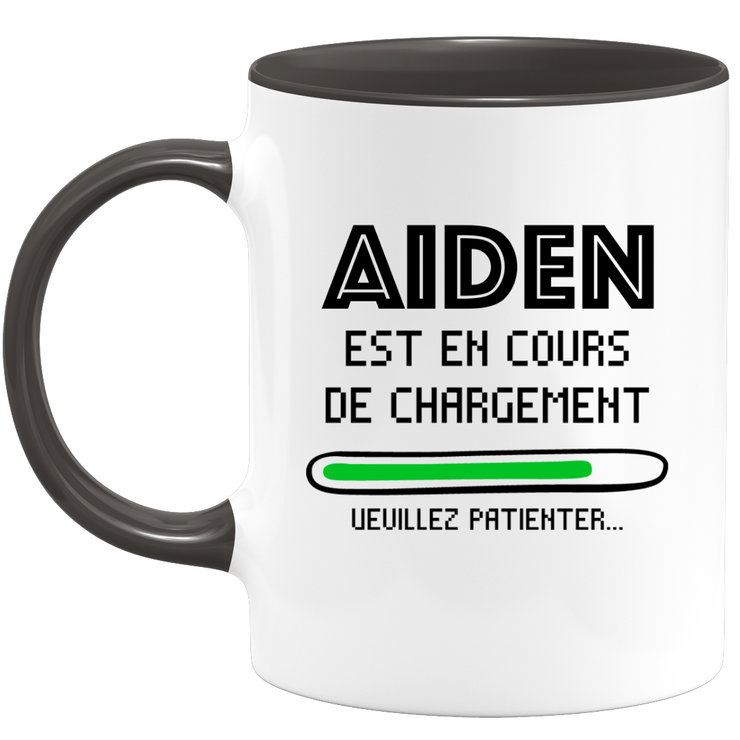 quotedazur - Mug Aiden Est En Cours De Chargement Veuillez Patienter - Cadeau Aiden Prénom Homme Personnalisé - Cadeau Annniversaire Noël Adolescent Collègue