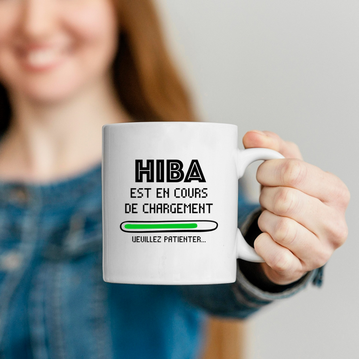 quotedazur - Mug Hiba Est En Cours De Chargement Veuillez Patienter - Cadeau Hiba Prénom Femme Personnalisé - Cadeau Annniversaire Noël Adolescent Collègue