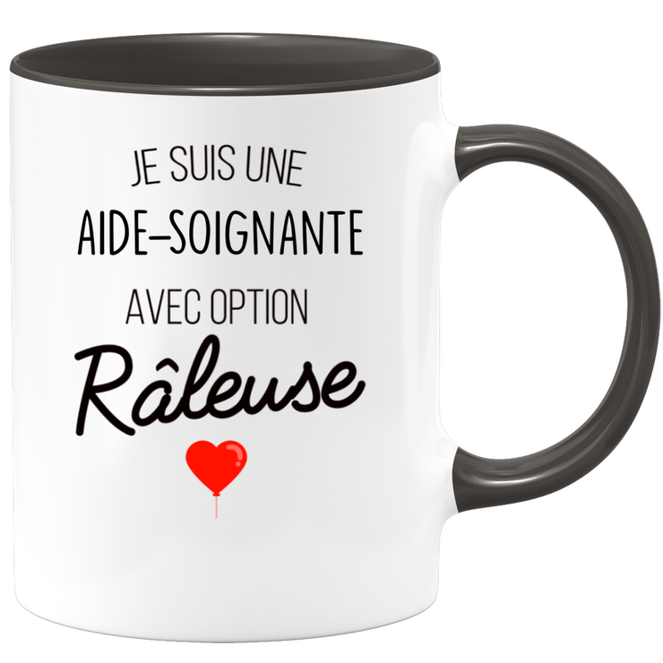 quotedazur - Mug Aide Soignante Avec Option Râleuse - Cadeau Humour Cheffe pour Anniversaire Collègue De  Femme Ou Départ en Retraite Ou Cadeau Collègue Noël