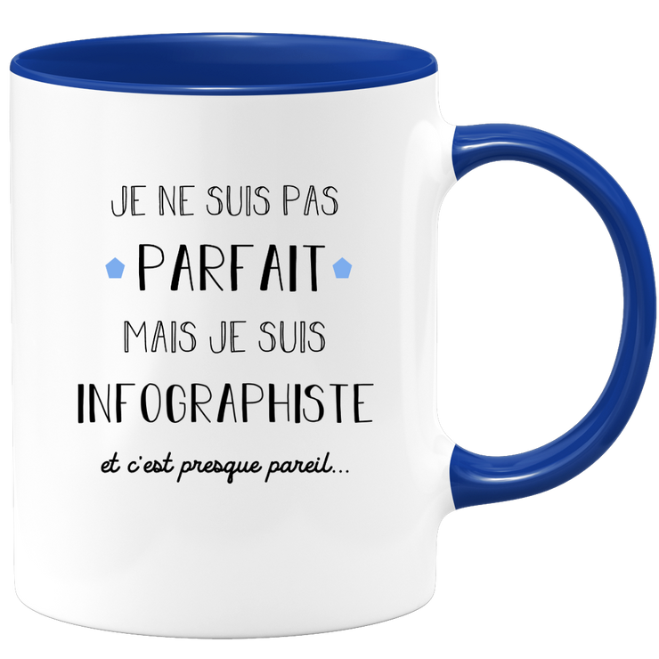 quotedazur - Mug Je Ne Suis Pas Parfait Mais Je Suis Infographiste  - Cadeau Humour Métier Travail - Idée Cadeau Pot De Départ Chef Mutation - Tasse Cadeau Retraite Noël Au Bureau