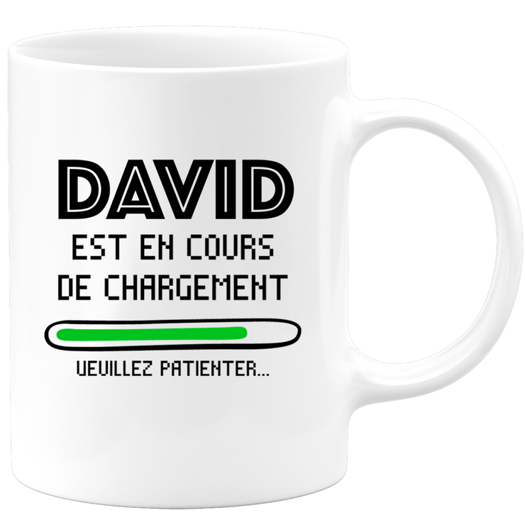 quotedazur - Mug David Est En Cours De Chargement Veuillez Patienter - Cadeau David Prénom Homme Personnalisé - Cadeau Annniversaire Noël Adolescent Collègue