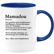 quotedazur - Mug Définition Prénom Mamadou Dieu Tout Simplement - Cadeau Humour Prénom - Idée Cadeau Famille Saint Valentin - Tasse Prénom Mamadou