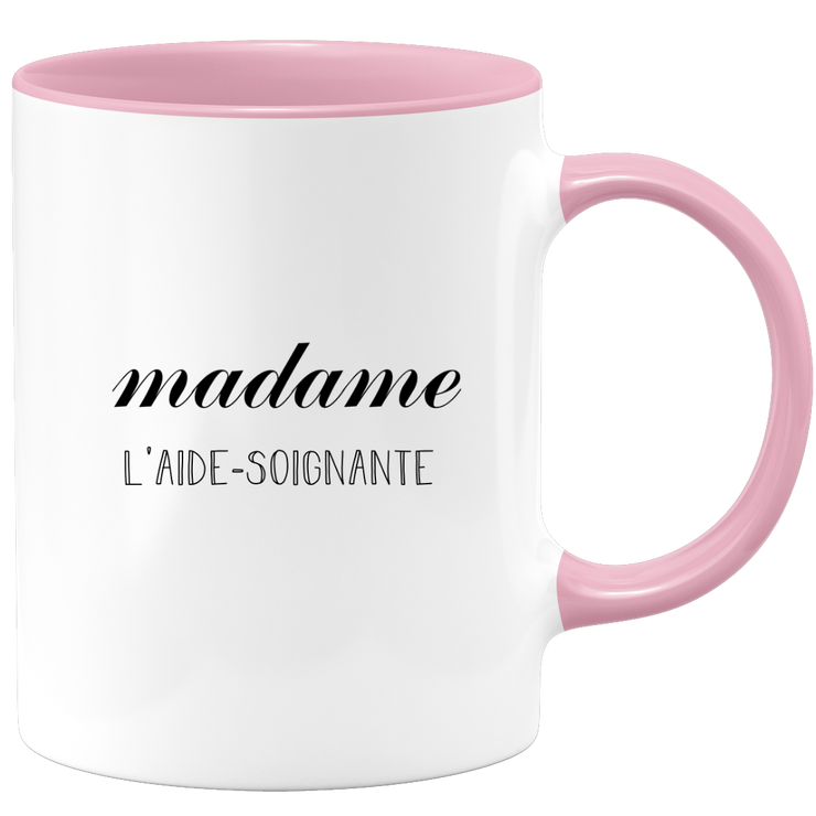 quotedazur - Mug Madame L'Aide Soignante - Cadeau Pour Aide soignante - Cadeau Personnalisé Pour Femme - Cadeau Original Anniversaire Ou Noël