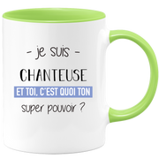 quotedazur - Mug Je Suis Chanteuse Et Toi C'est Quoi Ton Super Pouvoir - Cadeau Humour Travail - Idée Cadeau Départ Collègue - Tasse Chef Chanteuse - Idéal Pour Noël Au Bureau