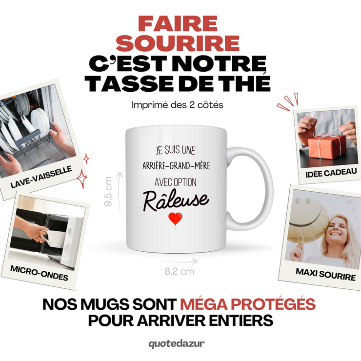 quotedazur - Mug Je Suis Une Arrière-grand-mère Avec Option Râleuse - Cadeau Idéal Pour Arrière-grand-mère - Cadeau Personnalisé Pour Femme - Cadeau Original Pour Anniversaire Ou Noël