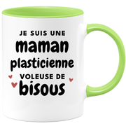 quotedazur - Mug Je Suis Une Maman Plasticienne Voleuse De Bisous - Cadeau Fête Des Mères Original - Idée Cadeau Pour Anniversaire Maman - Cadeau Pour Future Maman Naissance