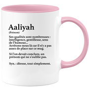 Aaliyah Gift Mug - Aaliyah Definition - Personalized First Name Gift Birthday Woman Christmas Departure Colleague - Ceramic - White