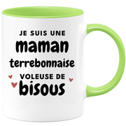 quotedazur - Mug Je Suis Une Maman Terrebonnaise Voleuse De Bisous - Cadeau Pour Terrebonnaise - Cadeau Personnalisé Pour Femme - Cadeau Original Pour Anniversaire, Noël, Future Maman Naissance