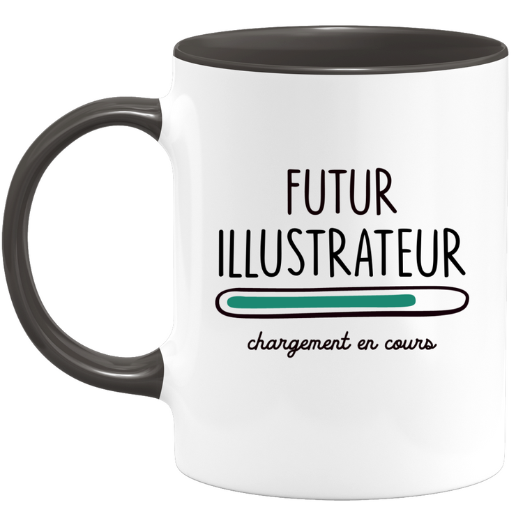 quotedazur - Mug Futur Illustrateur Chargement En Cours - Cadeau Humour Métier Travail  - Idée Cadeau Illustrateur Pot De Départ Chef Mutation - Tasse Cadeau Noël Bureau