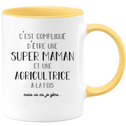 quotedazur - Mug Super Maman Et Agricultrice A La Fois Mais Je Gère - Tasse Cadeau Maman Fête Des Mères Anniversaire - Cadeau Pour Jeune Ou Future Maman Suite À Une Naissance