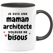 quotedazur - Mug Je Suis Une Maman Architecte Voleuse De Bisous - Cadeau Fête Des Mères Original - Idée Cadeau Pour Anniversaire Maman - Cadeau Pour Future Maman Naissance