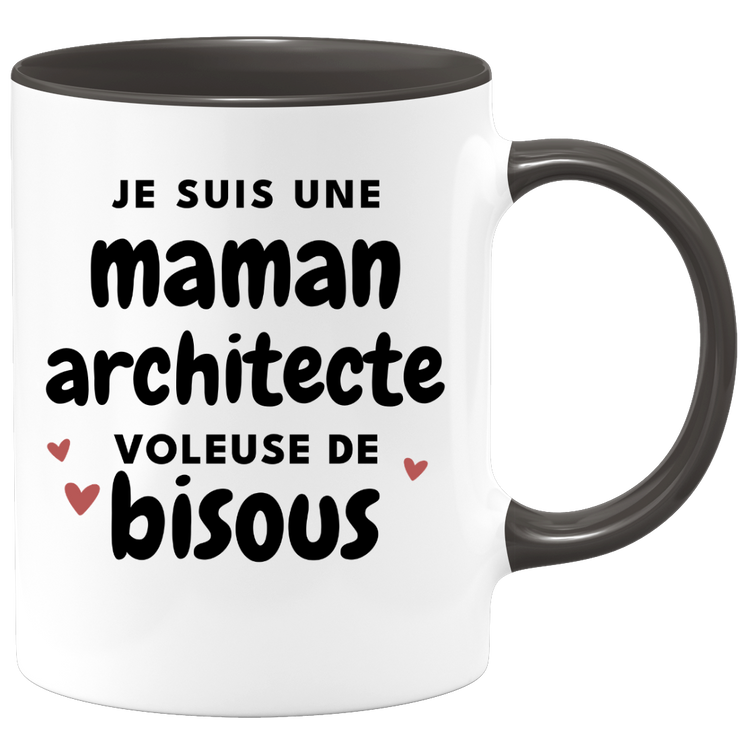 quotedazur - Mug Je Suis Une Maman Architecte Voleuse De Bisous - Cadeau Fête Des Mères Original - Idée Cadeau Pour Anniversaire Maman - Cadeau Pour Future Maman Naissance