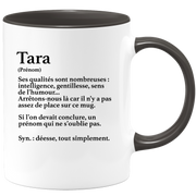 quotedazur - Mug Définition Prénom Tara Déesse Tout Simplement - Cadeau Humour Prénom - Idée Cadeau Famille Saint Valentin - Tasse Prénom Tara - Idéal Pour Noël Au Bureau