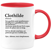 quotedazur - Mug Définition Prénom Clothilde Déesse Tout Simplement - Cadeau Humour Prénom - Idée Cadeau Famille Saint Valentin - Tasse Prénom Clothilde - Idéal Pour Noël Au Bureau