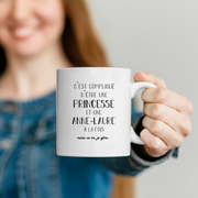 quotedazur - Mug Prénom Anne-Laure Compliqué D'Être Une Princesse Et Une Anne-Laure Mais Ca Va Je Gère - Cadeau Humour Prénom - Idée Cadeau  Saint Valentin - Tasse Prénom Anne-Laure - Idéal Pour Noël